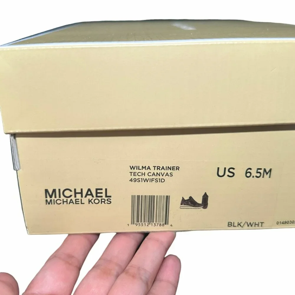 ✨MICHAEL KORS Wilma Trainer Sz 6.5 Women shoes Casual Sneakers Black 49S1WIFS1D✨ - Picture 8 of 10